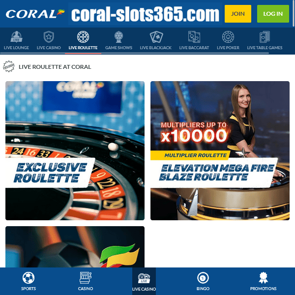 Coral Live Roulette Games