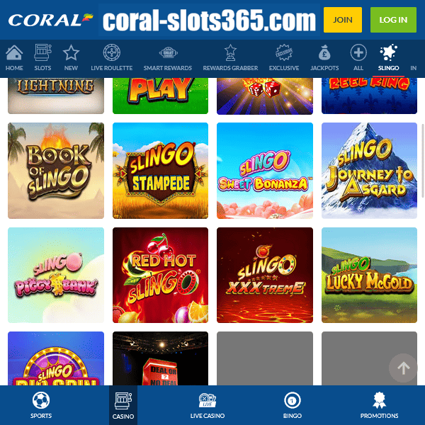 Coral Slingo Games Selection 2